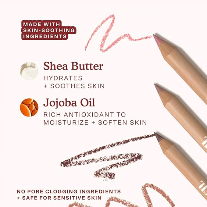 Beauty Glazed 6pcs Nude Brown Lip Liner Makeup Set - Waterproof & Smudge-Proof Matte Pencil, Long-Lasting & Durable, Smooth & Easy Glide, Non-Smudge, Contouring, Filling & Layering (NUDE-PINK Set)