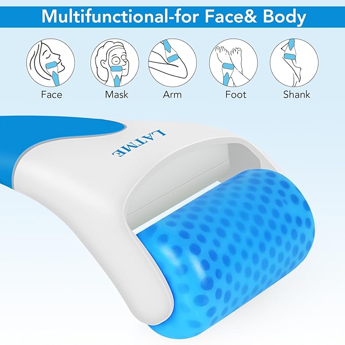 Ice Roller for Face Eyes,Womens Gifts,Face Massager Roller Puffiness Migraine Pain Relief and Minor Injury (Blue)