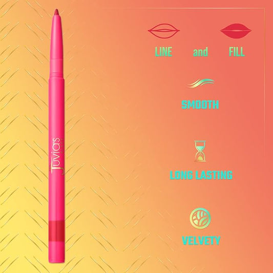 Juvia's Place Coffee Shop Luxe Lip Liner: Ruby - Colorstay Matte Finish Lip Pencil, Makeup for Natural Long Lasting Beauty and Sensational Wear, Lip Stain Kiss Proof Cometics