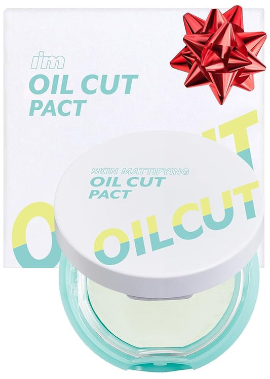 I'm Meme Compact - Oil Cut Pact, 0.34 Oz + NOONI Korean Cleansing Oil - Snow Aqua 0 LHA Toning Pore Care Korean Facial Oil Cleanser, 6.76 fl.oz Bundle