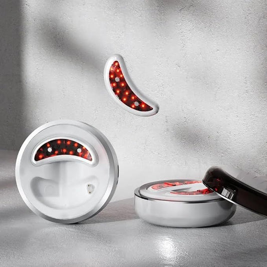 Red Light Therapy Eye Patches for Dark Circles, Tired Eyes, Puffiness, Eye Wrinkles & Eye Bags. Anti-Aging Eye Pods, Inflammation Gadget for Eyes with Red Light Therapy., White