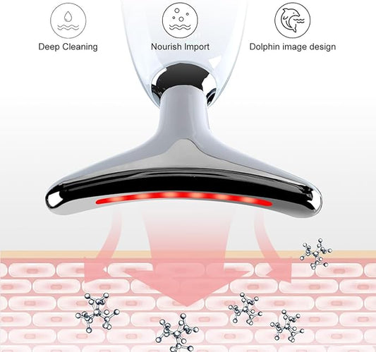 Face and Neck Massager，7 Color Multifunctional Facial Skin Care Tools, Led Face and Neck Beauty Device for Home Use