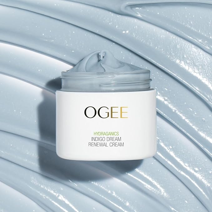 Indigo Dream Renewal Cream Face Moisturizer - Hydrating Face Cream with Hyaluronic Acid & Ceramides - Organic Ingredients, Cruelty-Free & Made in USA
