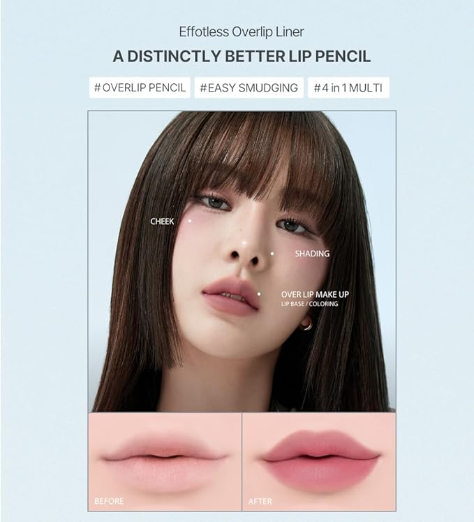 Heart Percent Dote On Mood Lip Pencil, Long-Lasting Creamy Lip Crayon Smooth Color Liner Retractable Lipstick Pencil 0.8g, #09. Cozy Brown