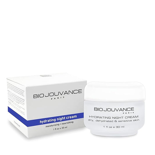 Hydrating Night Cream 1oz / 30ml - For Normal/Dry/Sensitive Skin | Anti Aging Face Moisturizer Hydrating Lotion | Daily Facial Skin Care Treatment Regimen | Made in France