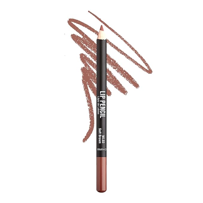Professional Slim Lip Pencil, Creamy Soft Lip Liner, Smooth Long-Lasting Rich Lip Color, Natural Lip Makeup, Water-Resistant Lip Crayon (Soft Brown)