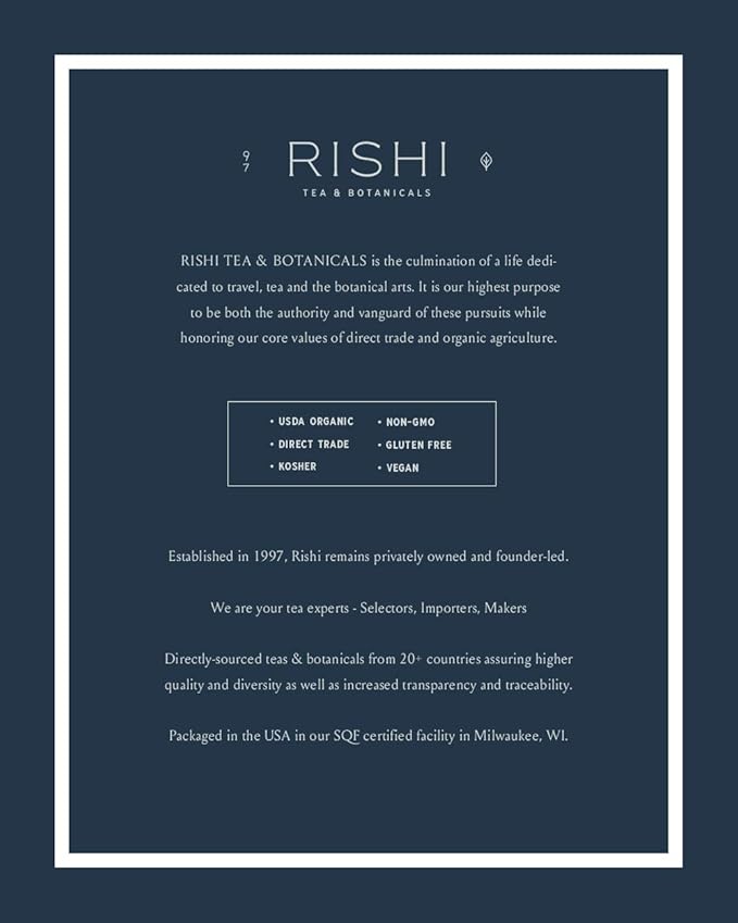 Rishi Tea English Breakfast Tea - Organic Sachet Tea Bags, Energizing & Caffeinated Pure Black Tea, Ideal for Hot or Iced Tea - 15 Count (Pack of 1)
