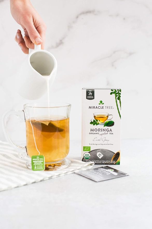 Miracle Tree - 6 Count of Organic Moringa Superfood Tea, 25 Individually Sealed Tea Bags, Earl Grey (Keto, Detox, Energy/Immunity Booster, Vegan, Gluten-Free, Organic, Non-GMO, Lightly Caffeinated)
