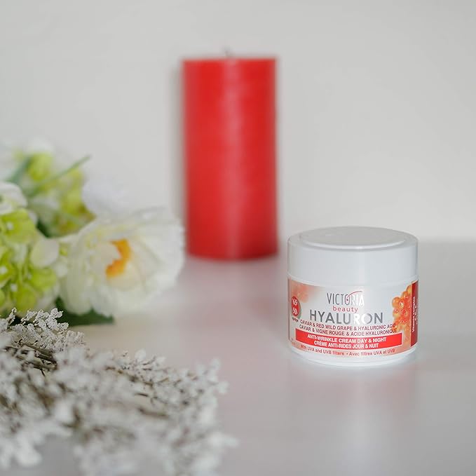 Hyaluron, Retinol, Caviar and Red-Grape Anti-Wrinkle Lifting Day and Night Cream - Anti-Aging Face Moisturizer with Hyaluronic Acid fo Ages 50 to 65+ (50ml)