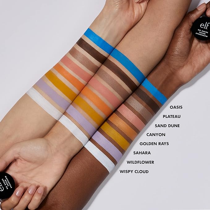 e.l.f. No Budge Cream Eyeshadow, 3-in-1 Eyeshadow, Primer & Liner With Crease-Resistant Color & Stay-Put Power, Vegan & Cruelty-Free, Sand Dune