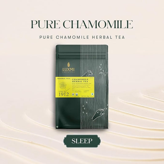 Luxmi Estates Chamomile Herbal Tea 100g Loose Tea | Herbal Tea | Caffeine-Free | Single Ingredient | 50 Cups Bulk Pack
