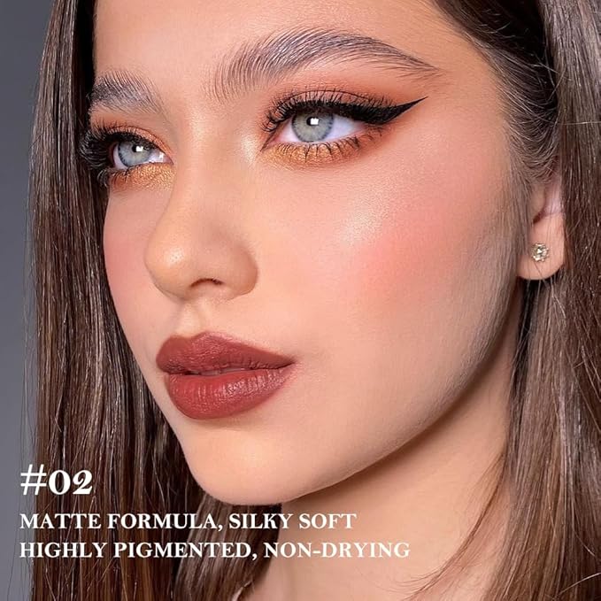 3Pcs Gradient Matte Lipstick Crayon Lip Liner pencil, Flawless Contour Gradual Ombre Effect lip Pencil, Lipstick for Women Long Lasting Waterproof Smudge Proof Lipstick Pencil 02#+04#+08#