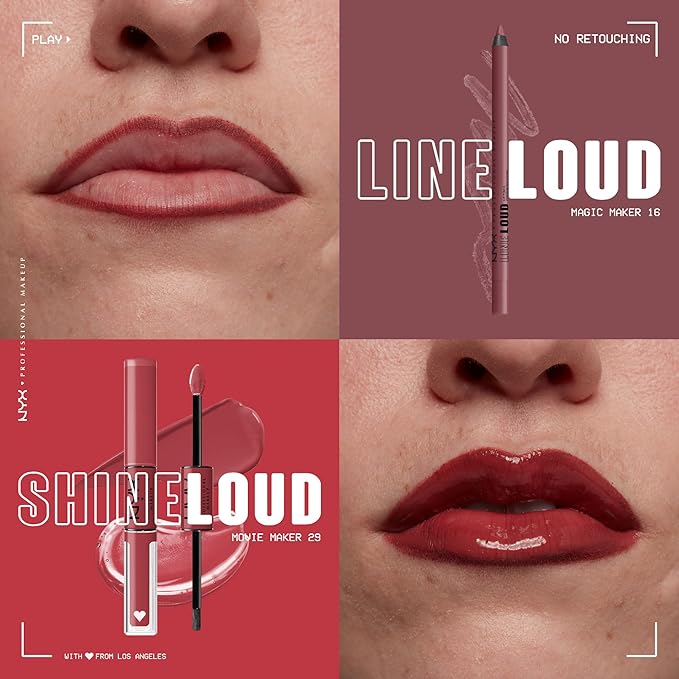 NYX PROFESSIONAL MAKEUP Line Loud Lip Liner, Longwear and Pigmented Lip Pencil with Jojoba Oil & Vitamin E - Magic Maker (Midtone Bright Orange)