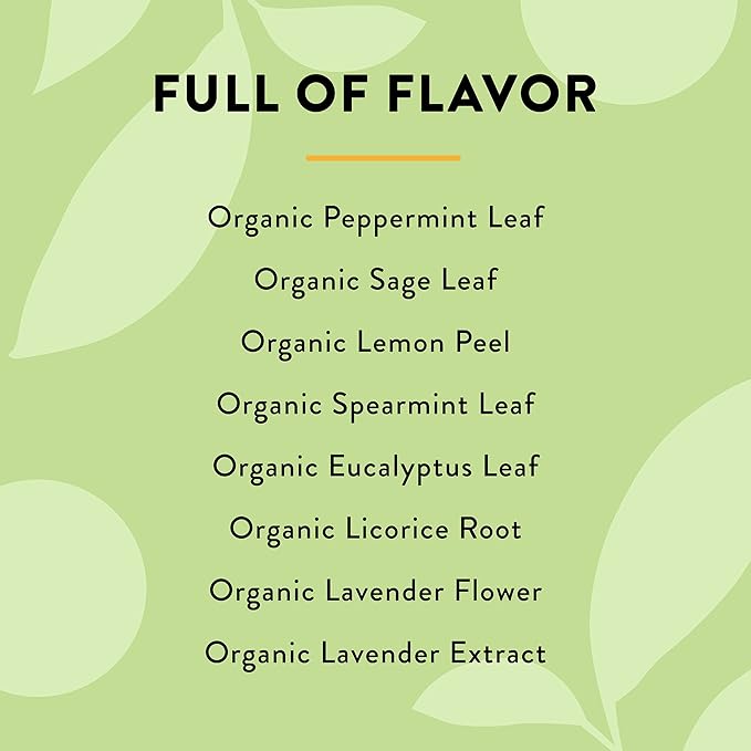 Choice Organic Mint Sage Herbal Tea, Caffeine Free, 16 Bags (Pack Of 6)