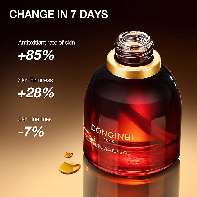 Donginbi 1899 Signature Oil - Mother's Day Gifts, Face Oil for Women with Red Ginseng Extraction Technology, Jojoba Seed Oil & Sweet Almond Oil, Korean Skin Care, 0.88 floz / 25ml