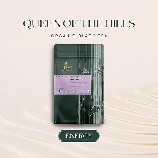 Luxmi Estates - Queen of the Hills - Organic Black Tea - Loose Leaf - 250g (125 cups) | Freshly Harvested Organic Makaibari Darjeeling Tea | Best Natural Flavor Tea The World Has To Offer