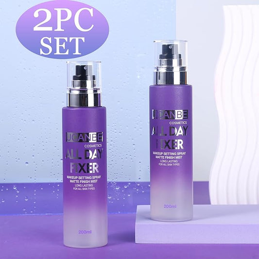UCANBE Makeup Setting Spray - 2PC Set Matte Finishing Spray, Long Lasting Oil Control Make Up Spray, Lightweight Hydrate Face Mist for Face