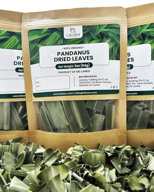 Laksaru 1 oz - 28g - Dried Pandan Leaves (Pandanus) – Natural Flavoring for Asian Cuisine, Desserts & Herbal Tea - Product from Sri Lanka
