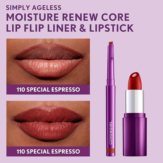 COVERGIRL Simply Ageless Lip Flip Liner, Special Espresso, Pack of 1