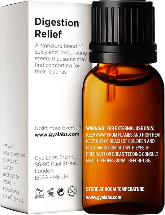 Gya Labs Digestion Relief Essential Oil Blend - 100% Pure Natural, Fresh & Herbaceous Scent (0.34 Fl Oz)