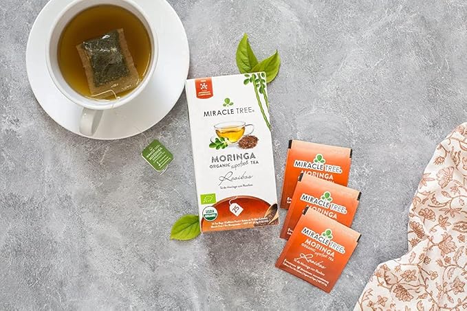 Miracle Tree - 3 Count of Organic Moringa Superfood Tea, 25 Individually Sealed Tea Bags, Rooibos (Keto, Detox, Energy/Immunity Booster, Vegan, Gluten-Free, Organic, Non-GMO, Caffeine-Free)