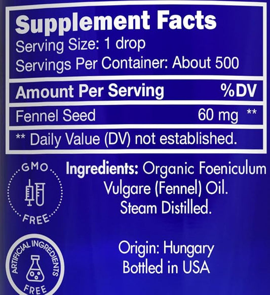 Organic, Fennel Essential Oil, Food Grade – 100% Pure, Fennel Oil, by Zongle Therapeutics, 1 OZ