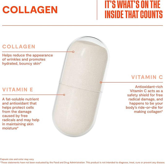 Habit Inner Beauty Bundle - Collagen (60 Capsules) + Hair Skin & Nails (60 Capsules), Supports Skin Hydration & Integrity, Hair & Nail Strength, Non GMO