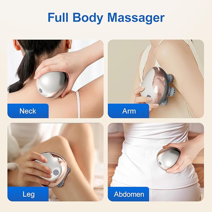 Electric Cordless Hair Scalp Massager with Kneading with 4 Heads 96 Nodes, Handheld Portable Head Massager for Hair Growth, Deep Relaxation & Clean,Ideal Gifts for Women & Men