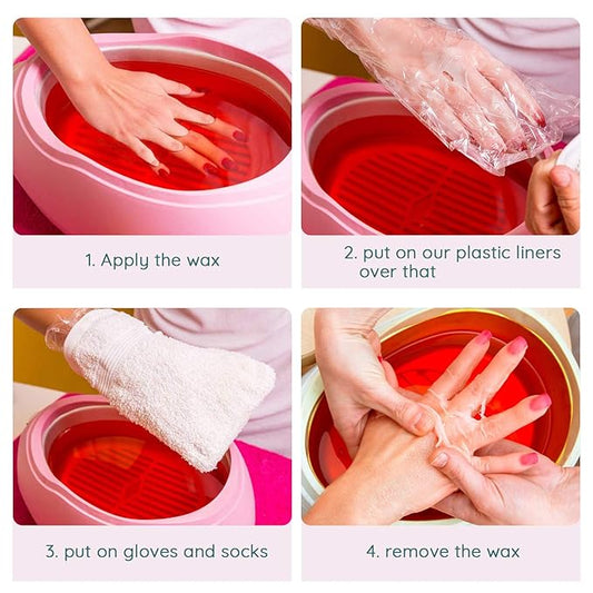 Segbeauty Paraffin Wax Bags for Hands & Feet, 300 Counts Plastic Paraffin Wax Liners, Disposable thera-py Wax Refill Sock Glove Paraffin Bath Mitt Cover for Wax treat-ment Paraffin Wax Machine
