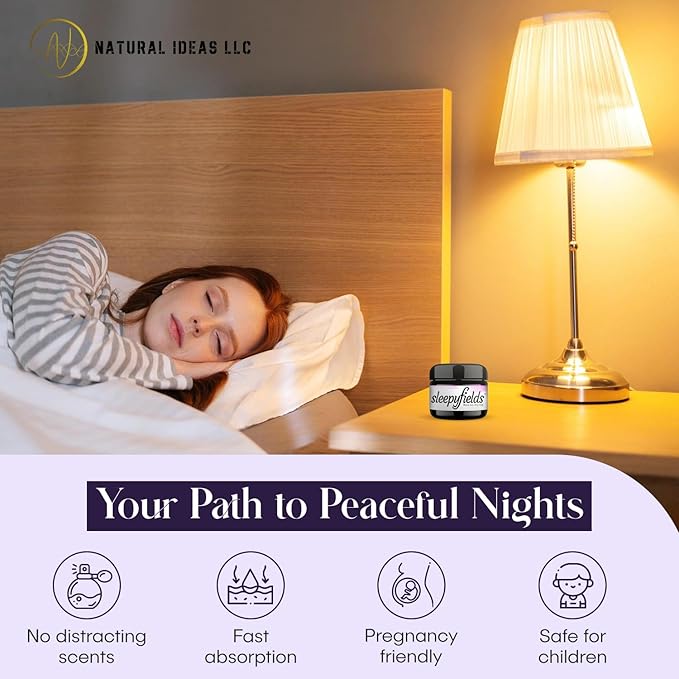 Unscented Magnesium-Enhanced Sleep Cream - Nighttime Moisturizing Cream for Pain Calm, Leg Cramps, Sleep & Muscle Soreness - Fast Absorbing, Non-Greasy, Made in USA - 2 oz