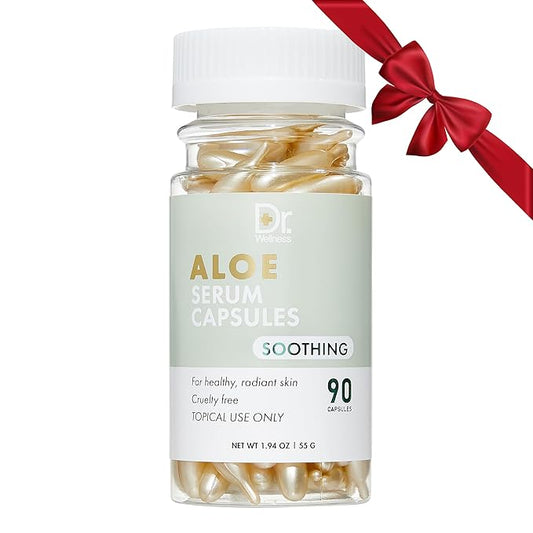 Dr. Wellness Aloe Serum Capsules - Soothing Formula | 90 Capsules | Promote Healthy, Radiant Skin | Calm and Hydrate Your Complexion