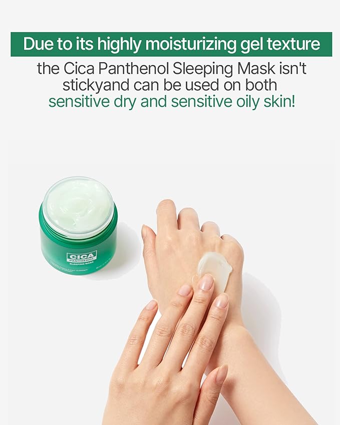 [K Beauty Snp] CICA Panthenol Moisturizing Cream | Overnight Face Cream | Soothing, Moisturizing, and Hydrating Facial Mask with Hyaluronic Acid | Korean Skin Care Overnight Moisturizer | 2.70 Fl Oz