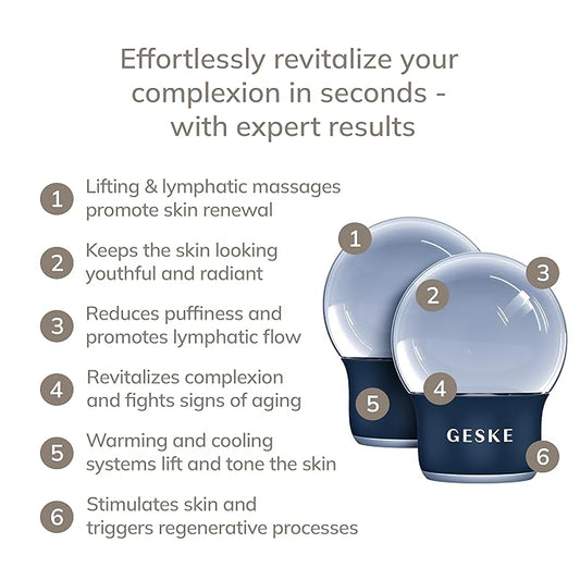 SmartAppGuided™ Cool & Warm Face & Body Massager | 7 in 1 | Multifunctional Massager | Face & Body | Battery-free Cooling & Warming | Firms, Relaxes & De-Puffs Skin | Globular Design