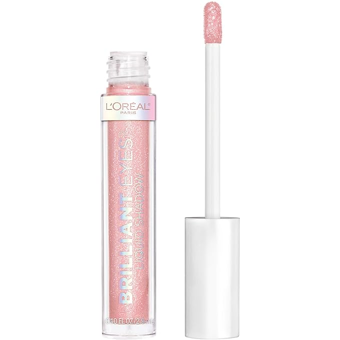 L'Oreal Paris Brilliant Eyes Shimmer Liquid Eye Shadow, Longwearing Lasting Shimmer, Crease Resistant, Flake-Proof, Precision Applicator, Quick Dry, Non-Greasy, Blush Jewel, 0.1 oz.