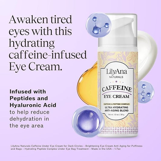 LilyAna Naturals New Caffeine Eye Cream 1oz