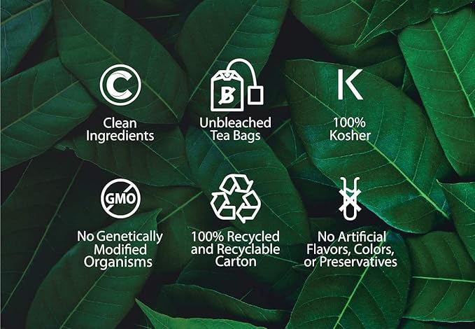 Organic Raspberry Leaf Tea - Kosher, Caffeine-Free, GMO-Free - 18 Bleach-Free Tea Bags