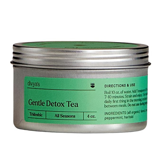Divya's Detox Tea, Ayurvedic Herbal Tea with Gentle Cleansing Herbs, Helps with Digestion, and More, Caffeine Free, Organic, Non-GMO, Ayurvedic, Loose Leaf Tea