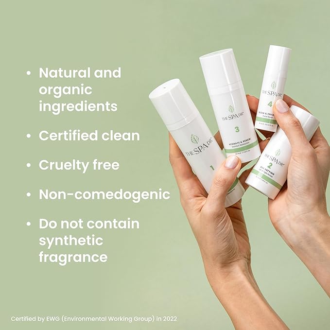 The Spa Dr. 4-Step Skin Care Kit - 30 Day Supply Self Care Kit - Anti Agin Facial Kit - Organic Skin Care - Perfectly pH Balanced