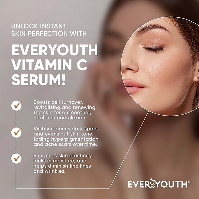 Collagen Cream for Face & Vitamin C Serum 20% Bundle, Anti Aging Facial Moisturizer and Stem Cell Serum with Hyaluronic Acid - Save 20%