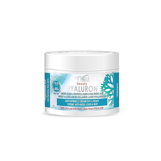 Hyaluron & Amber Algae Anti-Aging Day and Night Cream with Micro-Collagen and Hyaluronic Acid for Age 40 and Above - 50 ml