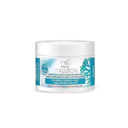 Hyaluron & Amber Algae Anti-Aging Day and Night Cream with Micro-Collagen and Hyaluronic Acid for Age 40 and Above - 50 ml