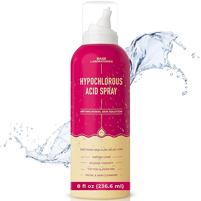 BASE LABORATORIES Hypochlorous Acid Spray for Face & Skin | 8 oz | Magic Facial Spray Daily Skin Repair Solution for Sensitive Skin, Redness, Irritations, Eczema, Acne. Hypochlrous HOCL Molecule Spray