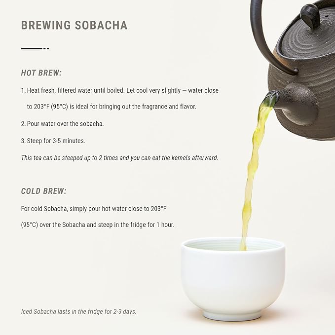 Senbird Organic Sobacha - Japanese Soba Buckwheat Tea - From Hokkaido - Loose Leaf in Airtight Tea Tin (3.5oz/100g)