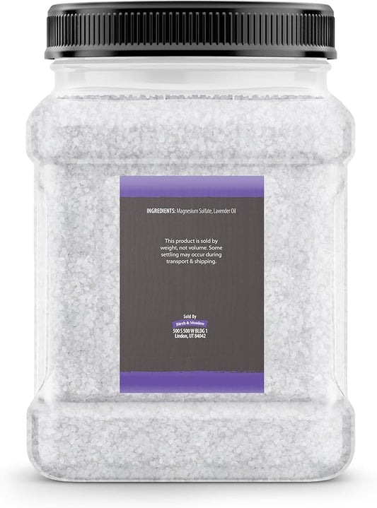 Birch & Meadow Epsom Salt with Lavender Oil, 4 lb, Magnesium Sulfate, Bath Soak, Rejuvenating Scent