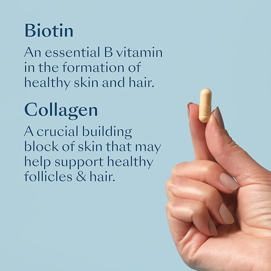 eSalon Biotin Hair Multivitamins with Collagen, 2500mcg, 60 Capsules, 30 Day Supply, Allergen-Free