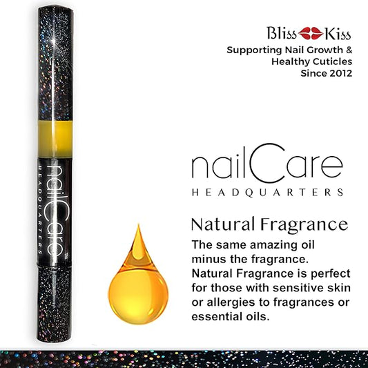 Cuticle Oil Pen for Nails - Nail Strengthener & Growth Oil and Serum for Damaged Nails, Hangnails w/Jojoba cuticle oil—Natural Fragrance - Holographic Glitter Pens 4-Pack