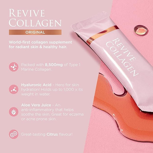 Premium 8,500mg Hydrolyzed Marine Collagen Supplements Drink with Added Hyaluronic Acid & Aloe Vera for Healthy Skin, Hair, Nails & Joints | Lemon & Lime (14 Days Supply)