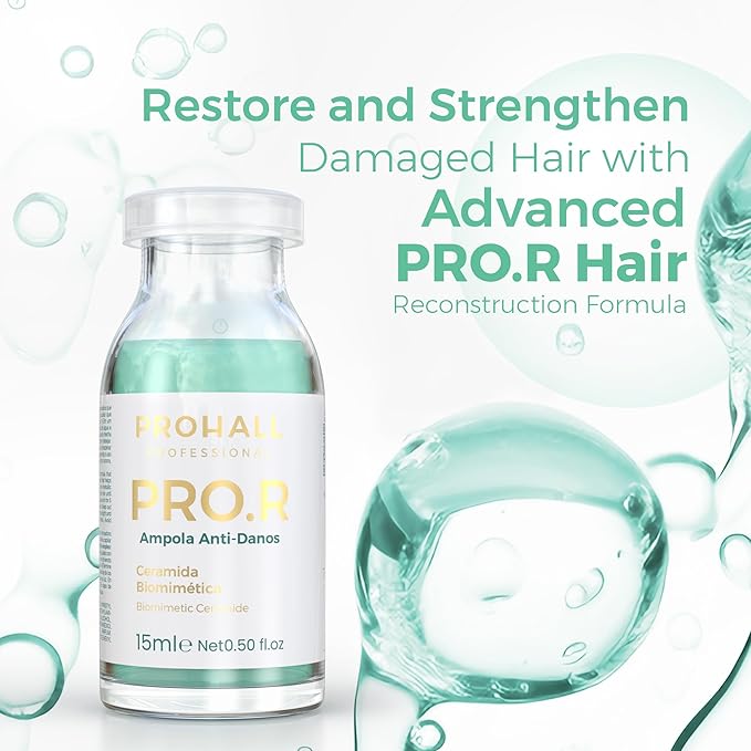 Ampolla Para el Cabello Maltratado Y Seco - Deep Conditioning Hair Mask for Damaged Hair - Pro R Brazilian Hair Protein Treatment for Blondes- Deep Conditioner for Dry Damaged Hair - Prohall 1 FLOz