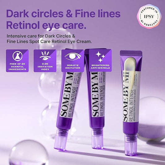 SOME BY MI Retinol Intense Advanced Triple Action Eye Cream – 1.01Oz, 30ml – Korean Retinol Under Eye Cream Anti Aging for Fine Lines – Brightens Dark Circles & Smooths Skin Texture – Korean Skin Care