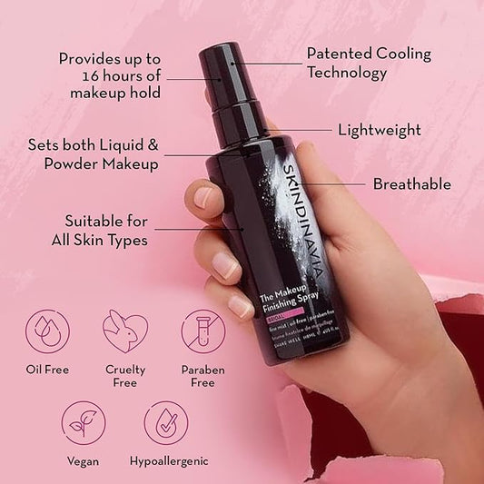 Skindinavia The Makeup Finishing Spray, Bridal Makeup Setting Spray, All-Day Wear, Long-Lasting Up to 16+ Hours, Heat-Resistant & Waterproof, Wedding Day, Bridal Shower Gift, 8.0 Oz